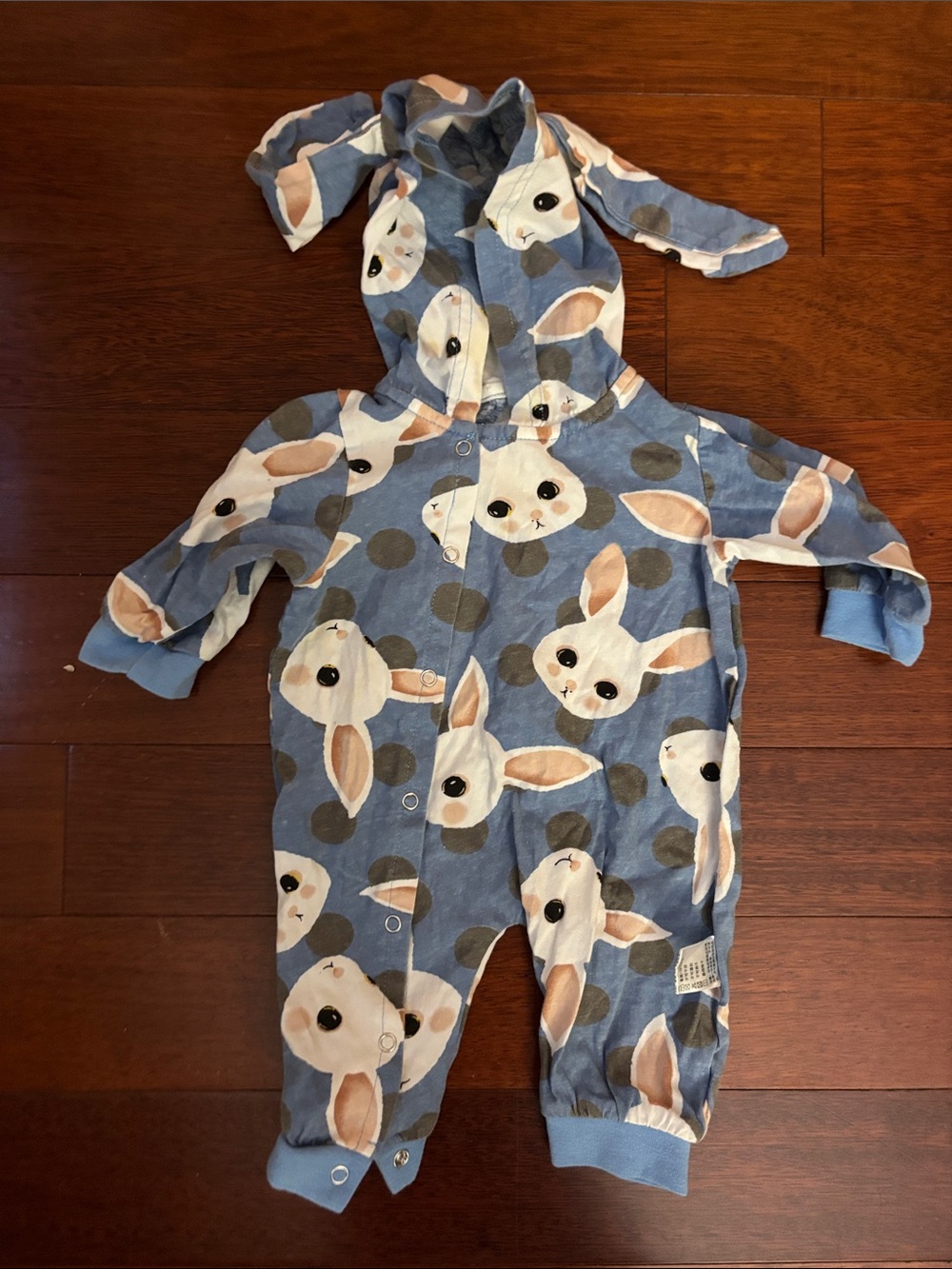 Baby Blue Bunny Hooded One-Piece for Babies